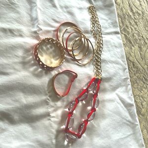 Necklace with bangle bracelets